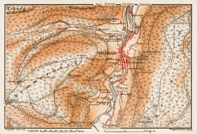 Map of the environs of Wildbad (Bad Wildbad im Schwarzwald), 1909 Preview 1