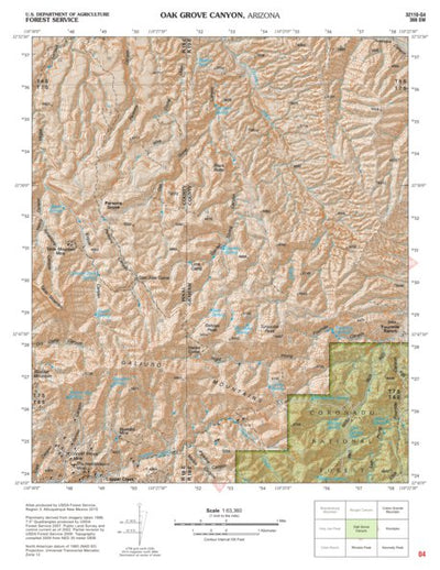 Coronado National Forest Quadrangle: OAK GROVE CANYON Preview 1