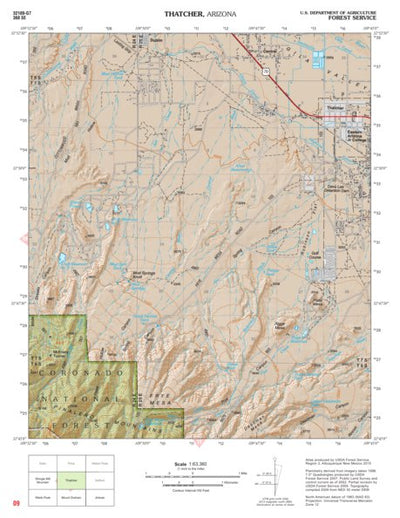Coronado National Forest Quadrangle: THATCHER Preview 1