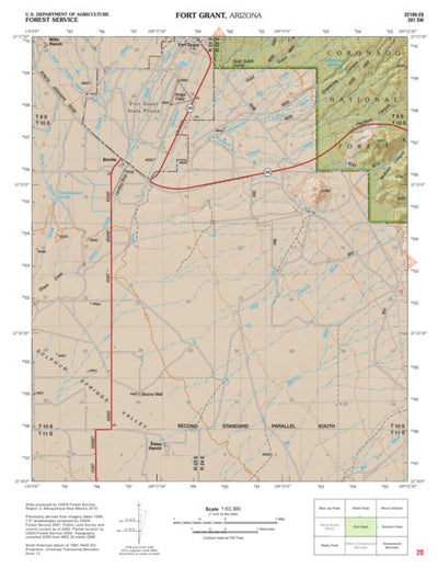 Coronado National Forest Quadrangle: FORT GRANT Preview 1