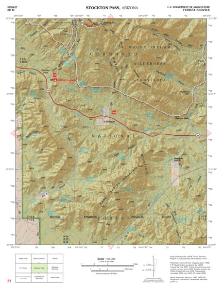 Coronado National Forest Quadrangle: STOCKTON PASS Preview 1