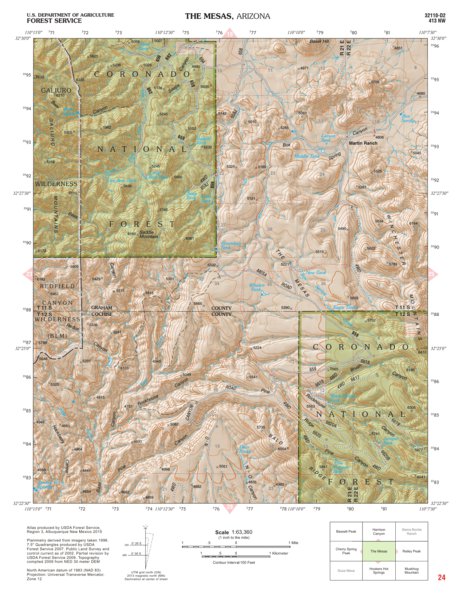 Coronado National Forest Quadrangle: THE MESAS Preview 1