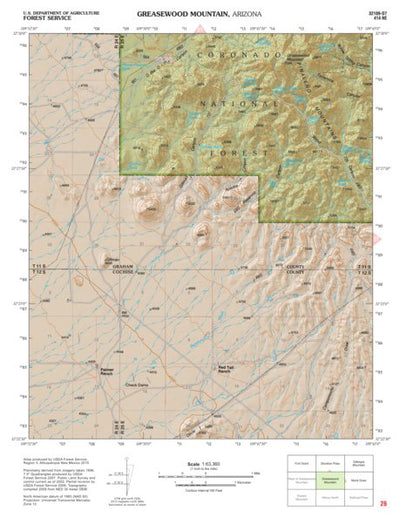 Coronado National Forest Quadrangle: GREASEWOOD MOUNTAIN Preview 1