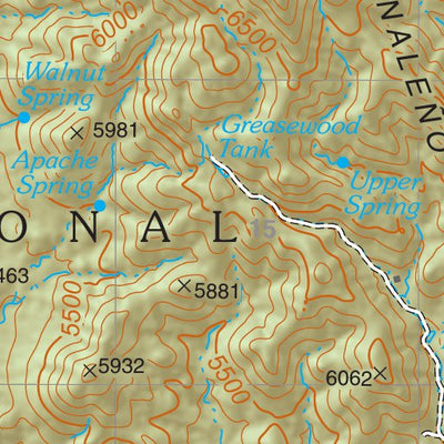 Coronado National Forest Quadrangle: GREASEWOOD MOUNTAIN Preview 3