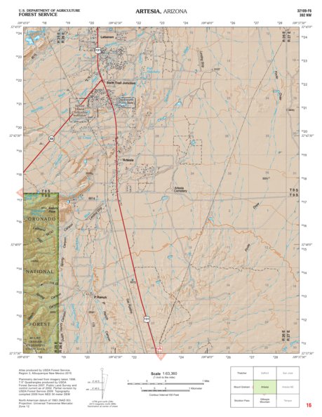 Coronado National Forest Quadrangle: ARTESIA Preview 1