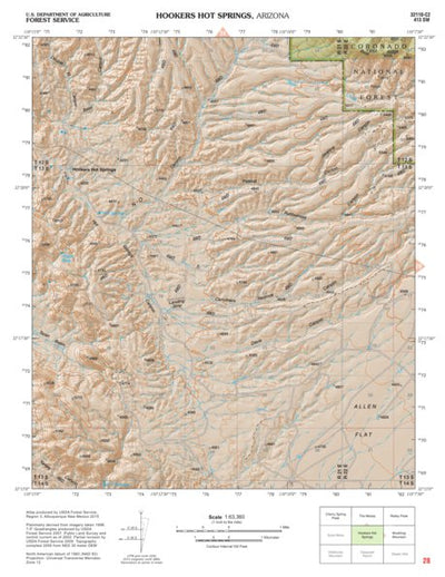 Coronado National Forest Quadrangle: HOOKERS HOT SPRINGS Preview 1
