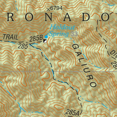 Coronado National Forest Quadrangle: BASSETT PEAK Preview 3
