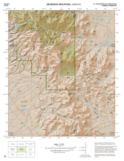 Coronado National Forest Quadrangle: MUSKHOG MOUNTAIN Preview 1