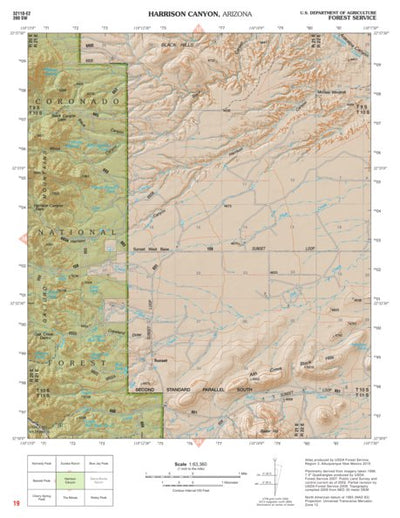Coronado National Forest Quadrangle: HARRISON CANYON Preview 1