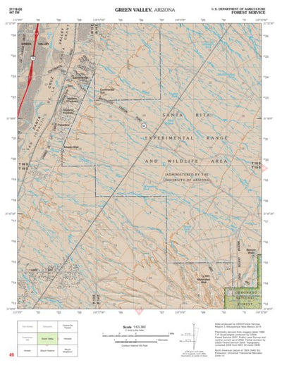 Coronado National Forest Quadrangle: GREEN VALLEY Preview 1