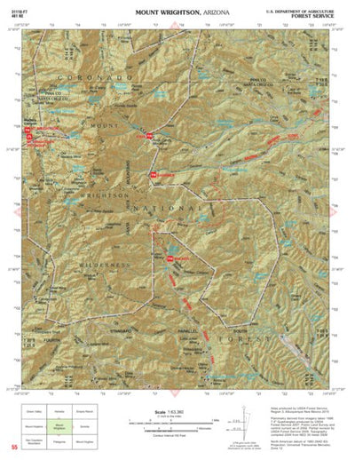 Coronado National Forest Quadrangle: MOUNT WRIGHTSON Preview 1