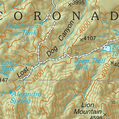 Coronado National Forest Quadrangle: PEÑA BLANCA LAKE Preview 3