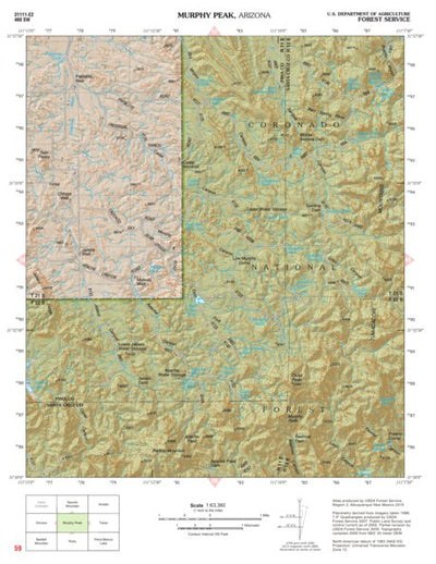 Coronado National Forest Quadrangle: MURPHY PEAK Preview 1