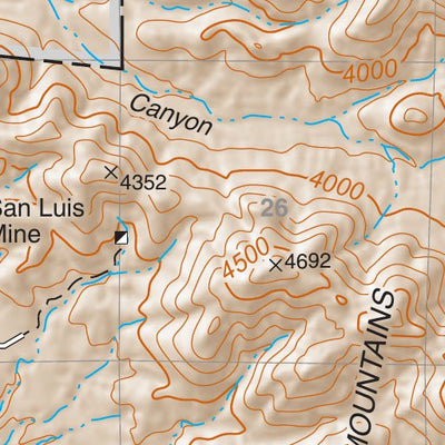 Coronado National Forest Quadrangle: WILBUR CANYON Preview 3