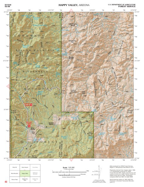 Coronado National Forest Quadrangle: HAPPY VALLEY Preview 1