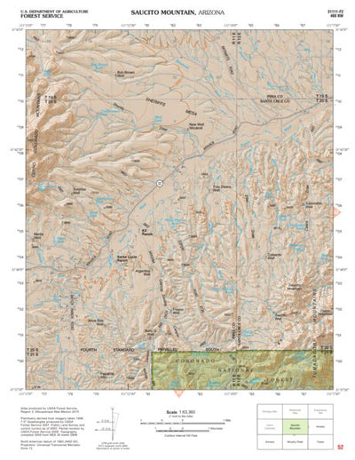 Coronado National Forest Quadrangle: SAUCITO MOUNTAIN Preview 1