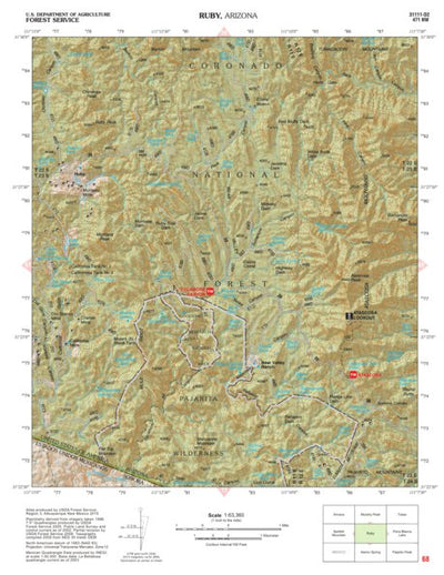 Coronado National Forest Quadrangle: RUBY Preview 1