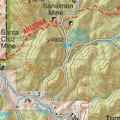Coronado National Forest Quadrangle: MOUNT HUGHES Preview 3