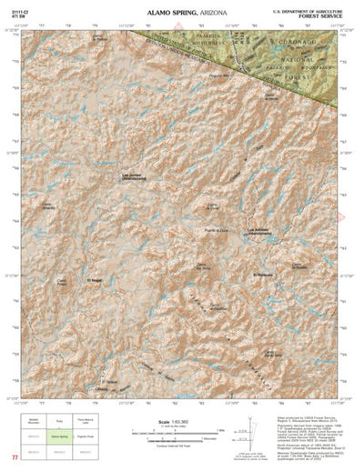 Coronado National Forest Quadrangle: ALAMO SPRING Preview 1