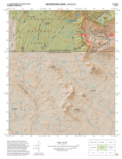 Coronado National Forest Quadrangle: MONTEZUMA PASS Preview 1