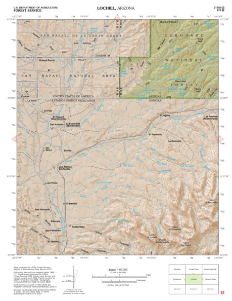 Coronado National Forest Quadrangle: LOCKIEL Preview 1