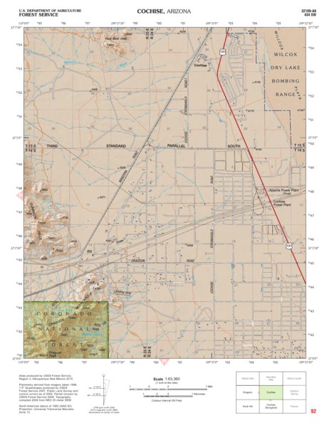 Coronado National Forest Quadrangle: COCHISE Preview 1