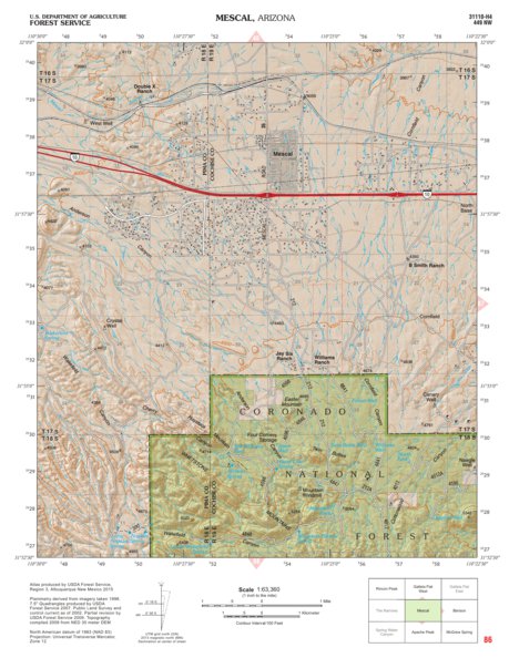 Coronado National Forest Quadrangle: MESCAL Preview 1