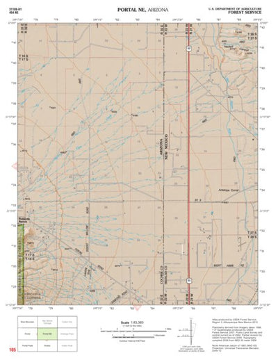 Coronado National Forest Quadrangle: PORTAL NE Preview 1