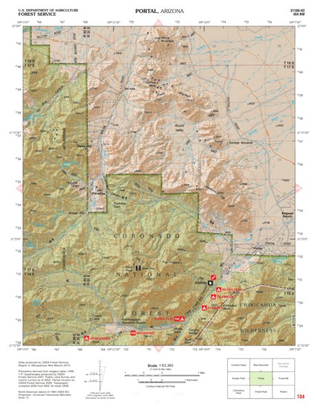 Coronado National Forest Quadrangle: PORTAL Preview 1