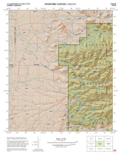 Coronado National Forest Quadrangle: STANFORD CANYON Preview 1