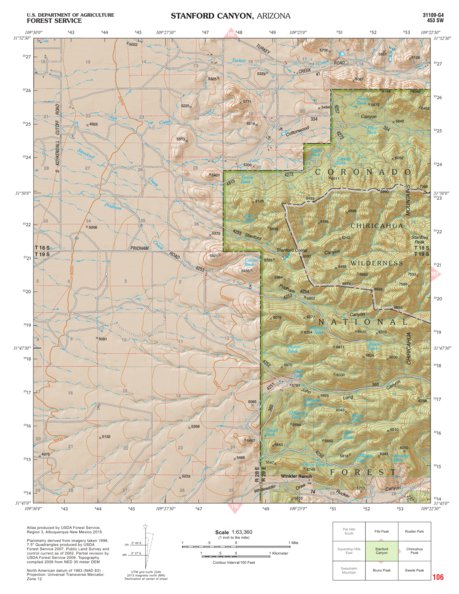 Coronado National Forest Quadrangle: STANFORD CANYON Preview 1