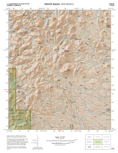 Coronado National Forest Quadrangle: MOUNT BALDY Preview 1