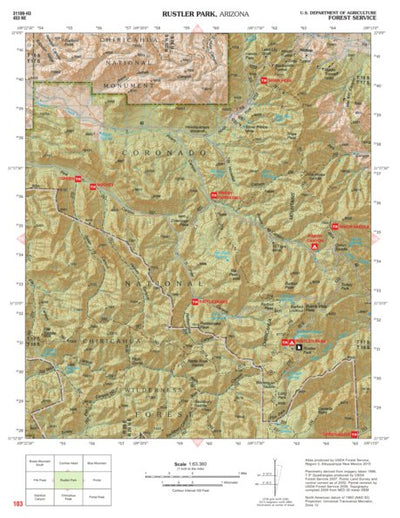 Coronado National Forest Quadrangle: RUSTLER PARK Preview 1