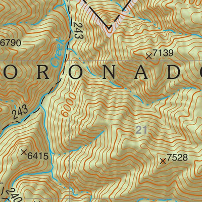 Coronado National Forest Quadrangle: PORTAL PEAK Preview 3
