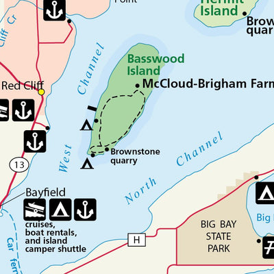 Apostle Islands National Park - NPS Map - Canoe Wisconsin Preview 2