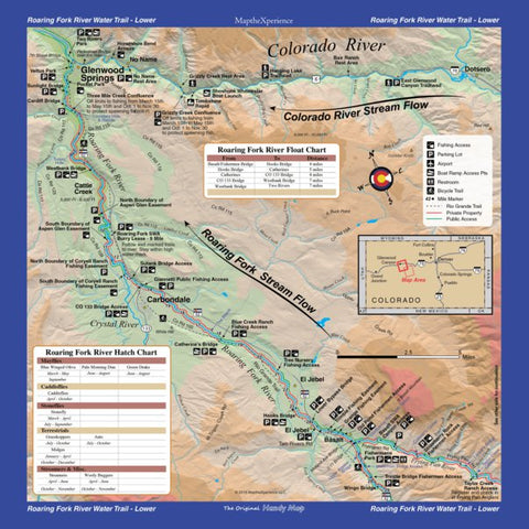 Lower Roaring Fork River Colorado Fishing Map - Fish Colorado Preview 1
