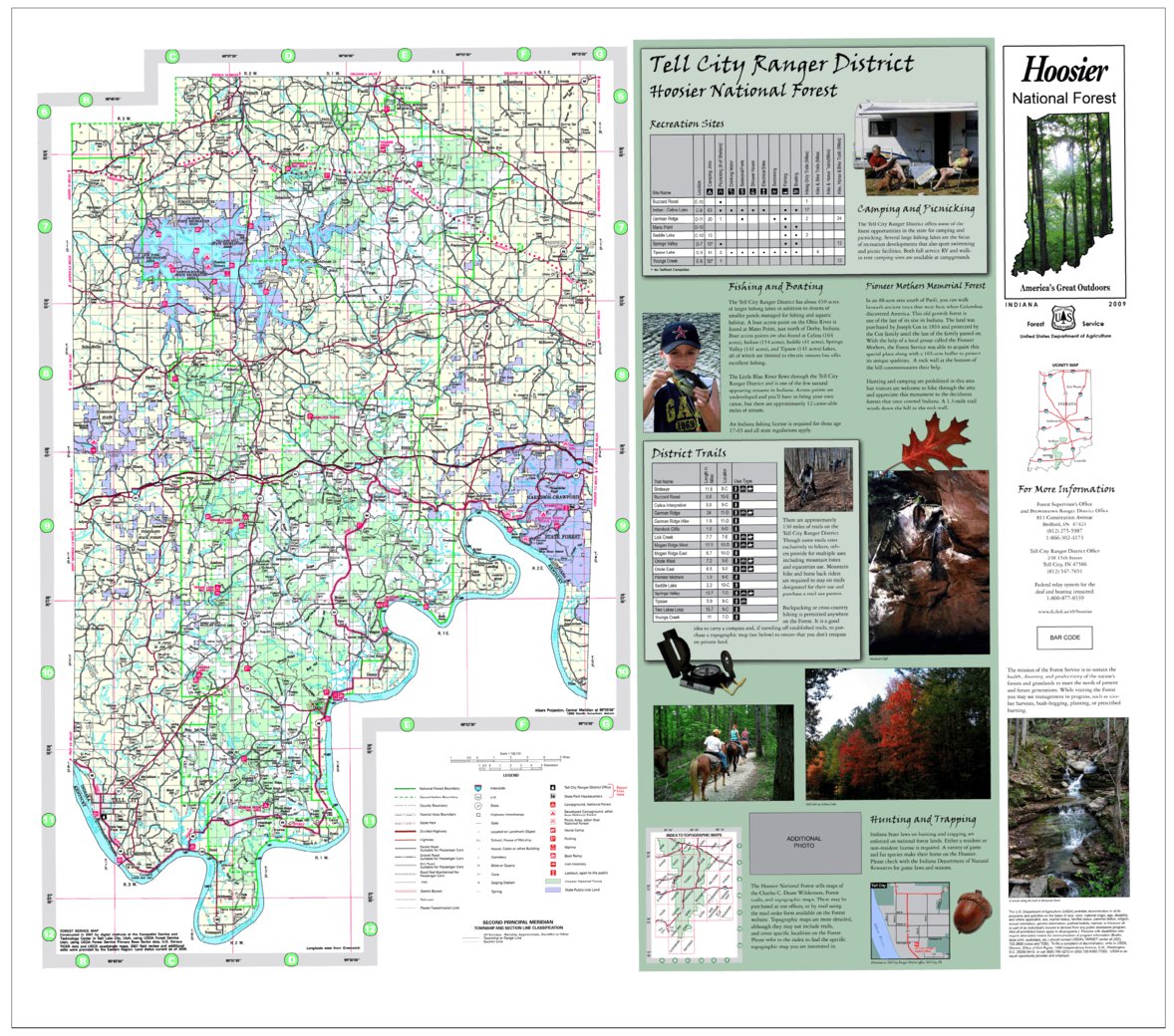 Hoosier NF Forest Visitor Map - Tell City Ranger District by US Forest ...