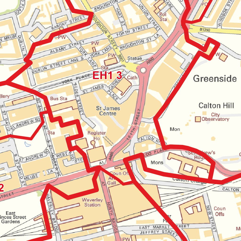 XYZ Postcode Sector Map - (C6) - Edinburgh City Centre by XYZ Maps ...