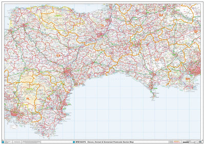 XYZ Postcode Sector Map - (S2) - Devon, Dorset & Somerset Preview 1