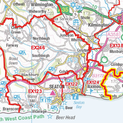 XYZ Postcode Sector Map - (S2) - Devon, Dorset & Somerset Preview 2