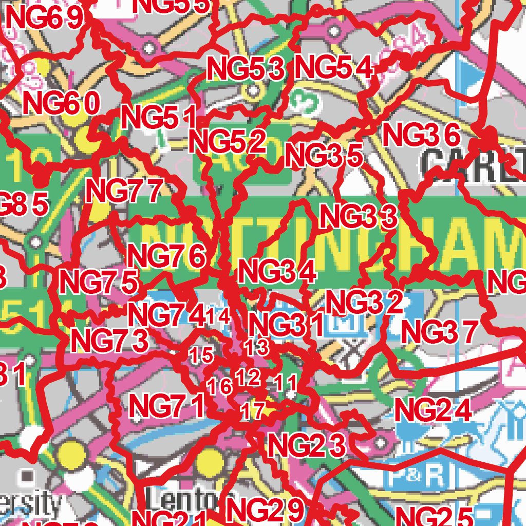 XYZ Postcode Sector Map - (G11) - Nottingham NG by XYZ Maps | Avenza Maps