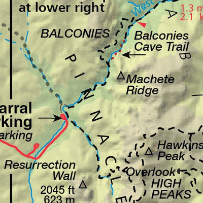 Pinnacles National Park - NPS Map - Hike California Preview 3