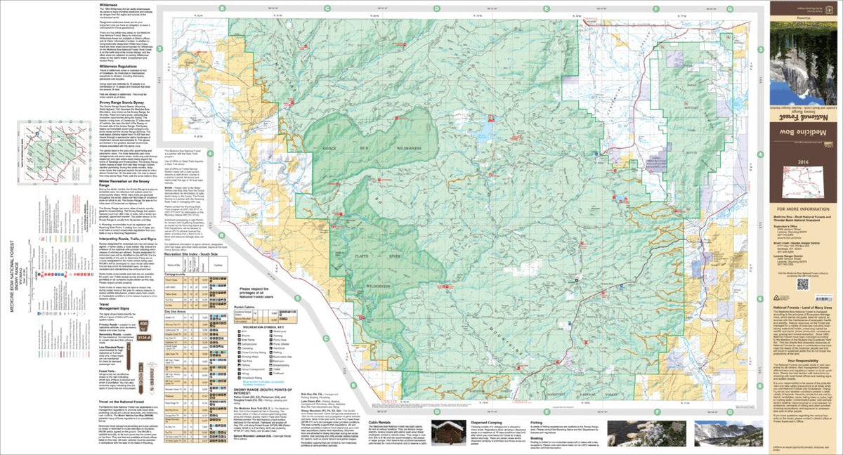 Medicine Bow National Forest Visitor Map - Snowy Range (South Half) by ...