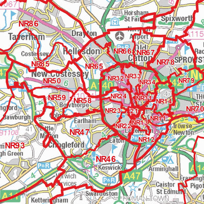 XYZ Postcode Sector Map - (S8) - The Fens Preview 3