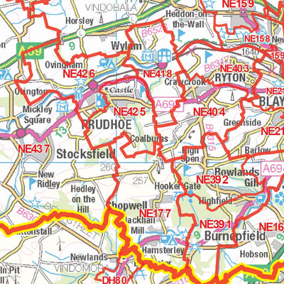 XYZ Postcode Sector Map - (S16) - NE England Preview 2