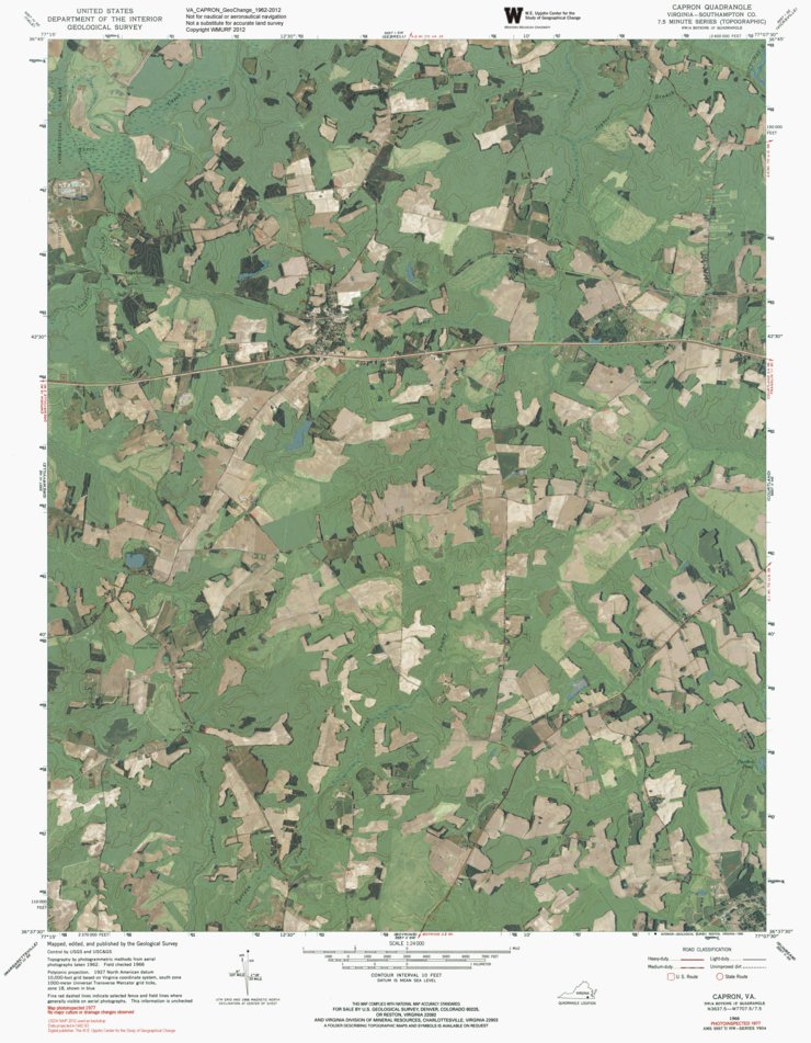 Capron Ridge Map VA-CAPRON: GeoChange 1962-2012 Map by Western Michigan University ...