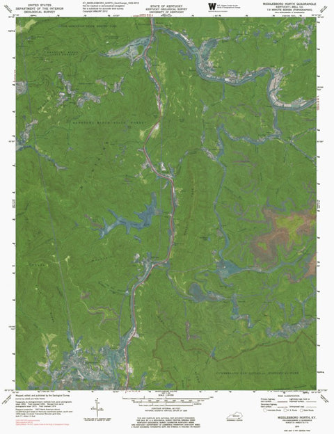 KY-MIDDLESBORO NORTH: GeoChange 1952-2012 Preview 1