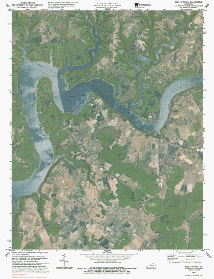 KY-MILL SPRINGS: GeoChange 1951-2012 Map by Western Michigan University ...