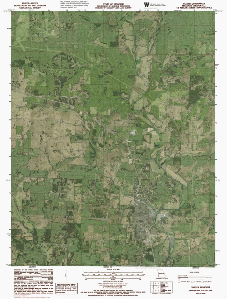 Thayer Indianamap MO-THAYER: GeoChange 1981-2014 Map by Western Michigan University ...