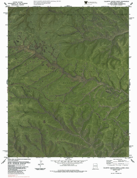 NM-CO-CALIENTE CANYON NORTH: GeoChange 1961-2014 Preview 1